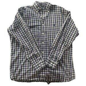 Ralph Lauren Yarmouth Men's Plaid Button Down Shirt Blue Green Large 15.5 32/33